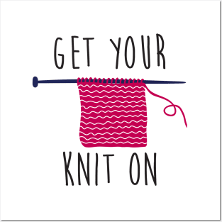 Get your knit on (black) Posters and Art